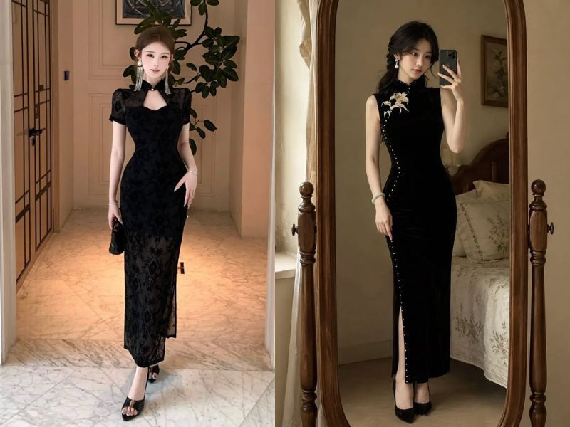 mặc sườn xám đi giày gì