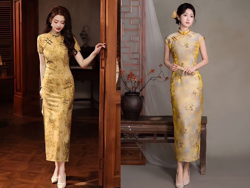 mặc sườn xám đi giày gì