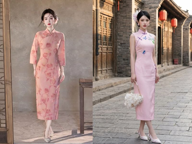 mặc sườn xám đi giày gì