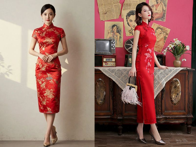 mặc sườn xám đi giày gì