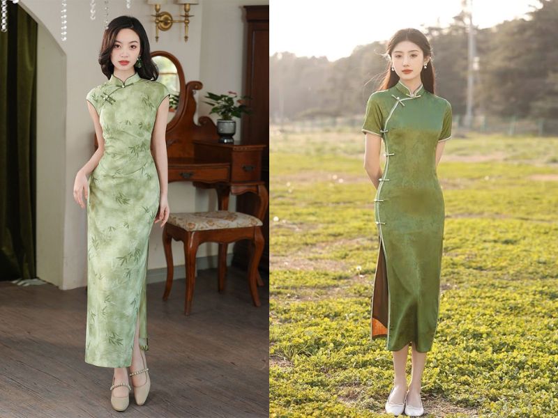 mặc sườn xám đi giày gì