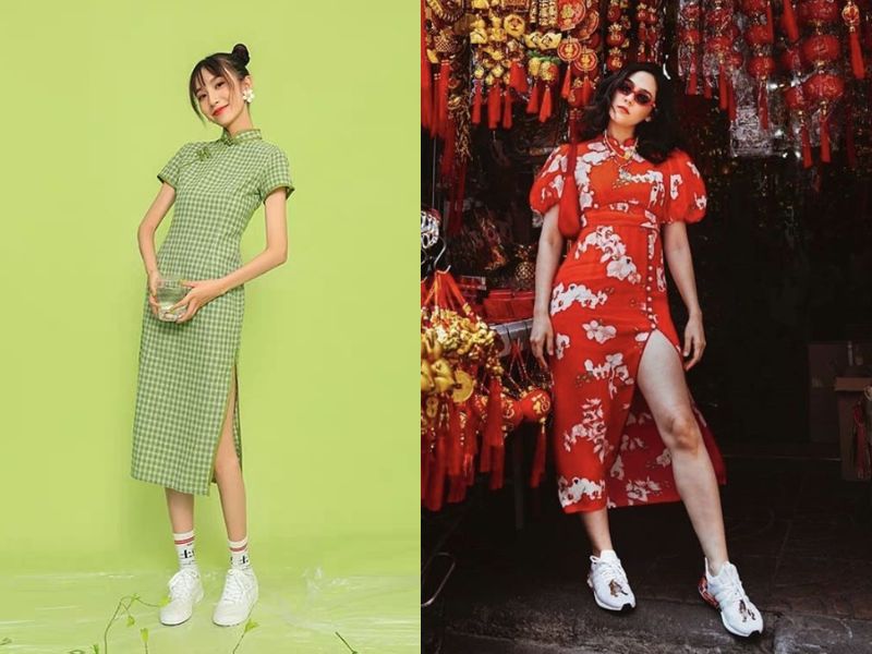 mặc sườn xám đi giày gì