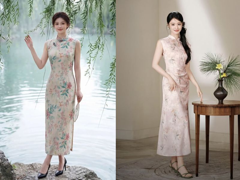 mặc sườn xám đi giày gì