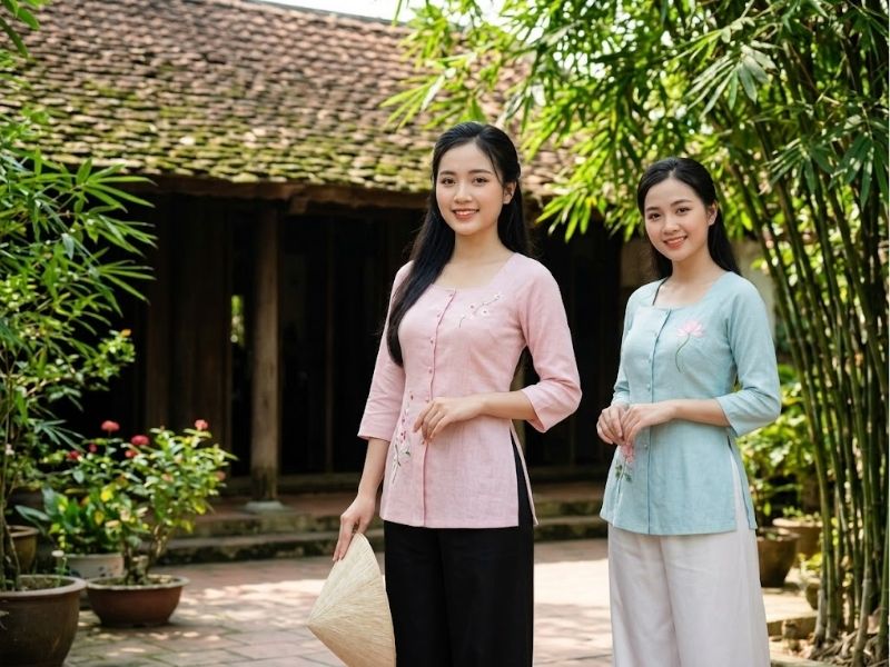 các mẫu áo bà ba hiện đại