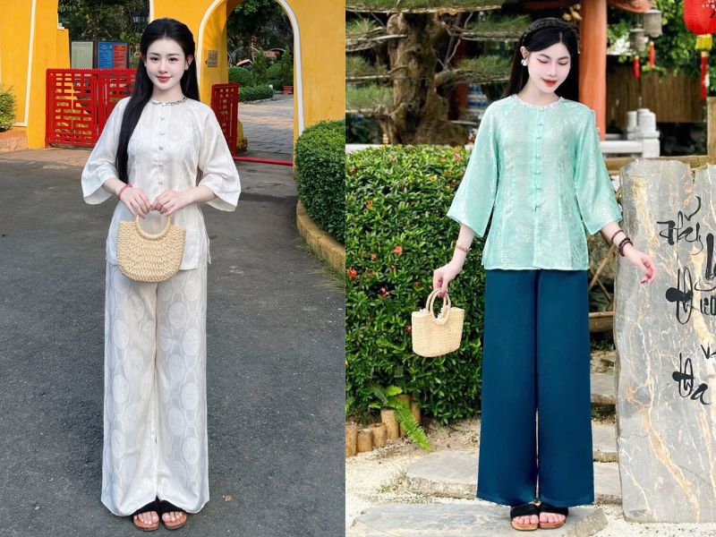 các mẫu áo bà ba hiện đại