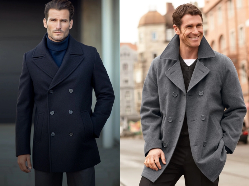 Phối peacoat với quần âu thanh lịch