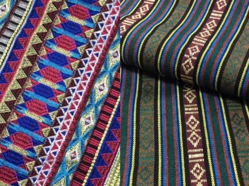 Trên vải xuất hiện họa tiết mô phỏng cây cỏ